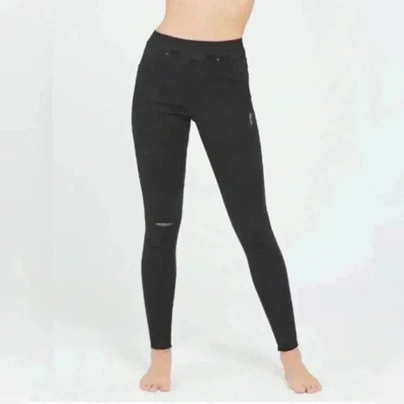 NWT Spanx Distressed Ankle Skinny Jeans, Vintage Black XS - Picture 5 of 10
